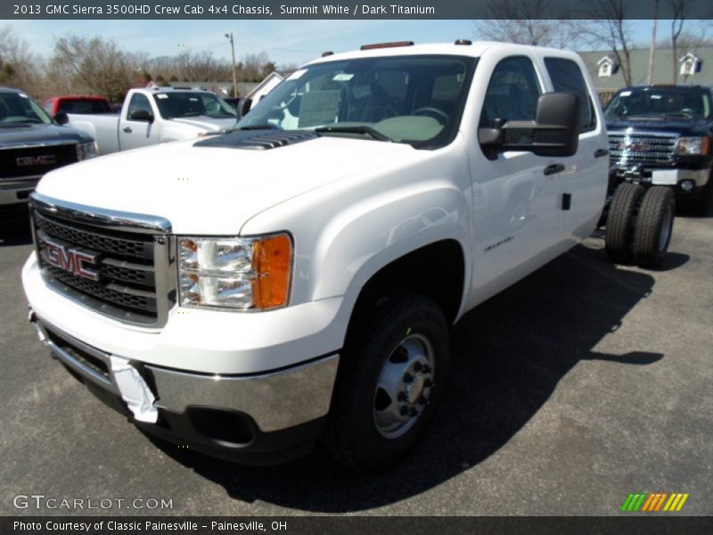 Summit White / Dark Titanium 2013 GMC Sierra 3500HD Crew Cab 4x4 Chassis