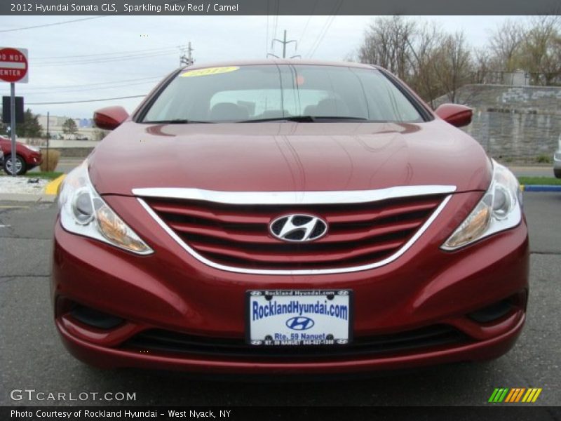 Sparkling Ruby Red / Camel 2012 Hyundai Sonata GLS