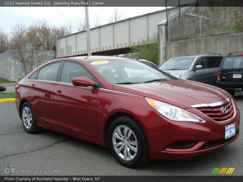 Sparkling Ruby Red / Camel 2012 Hyundai Sonata GLS