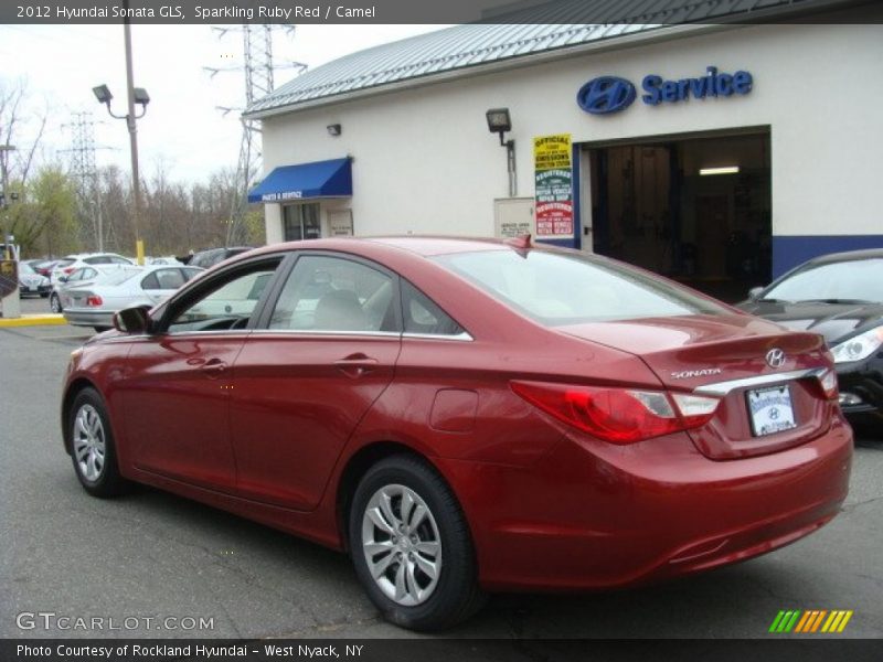 Sparkling Ruby Red / Camel 2012 Hyundai Sonata GLS