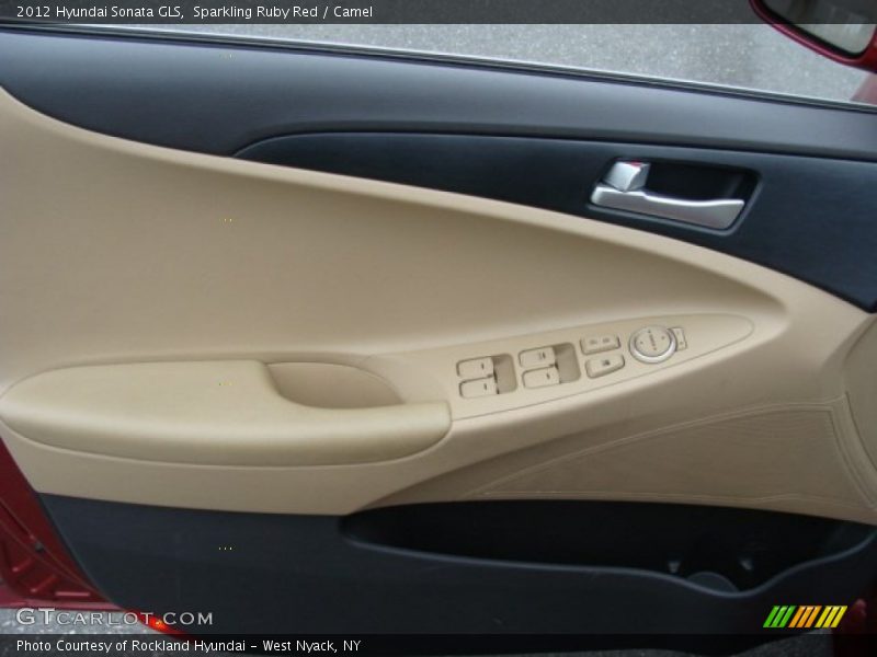 Sparkling Ruby Red / Camel 2012 Hyundai Sonata GLS