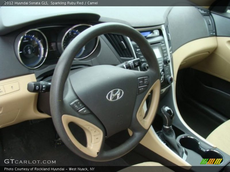 Sparkling Ruby Red / Camel 2012 Hyundai Sonata GLS