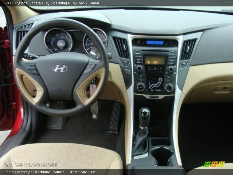 Sparkling Ruby Red / Camel 2012 Hyundai Sonata GLS