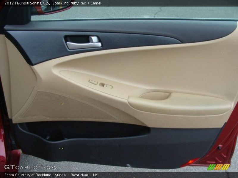 Sparkling Ruby Red / Camel 2012 Hyundai Sonata GLS