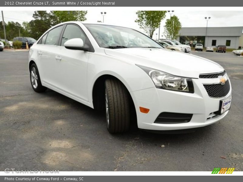 Summit White / Cocoa/Light Neutral 2012 Chevrolet Cruze LT