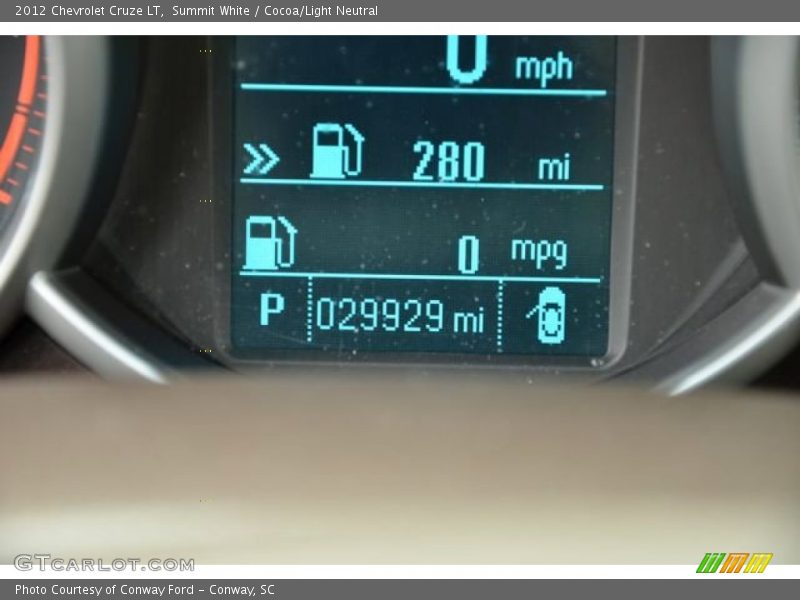 Summit White / Cocoa/Light Neutral 2012 Chevrolet Cruze LT