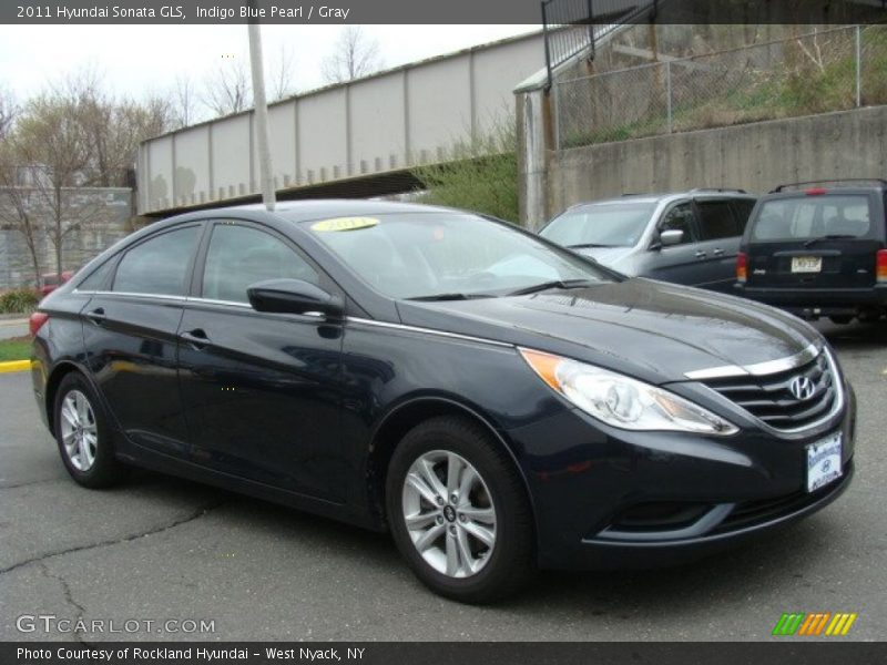 Indigo Blue Pearl / Gray 2011 Hyundai Sonata GLS