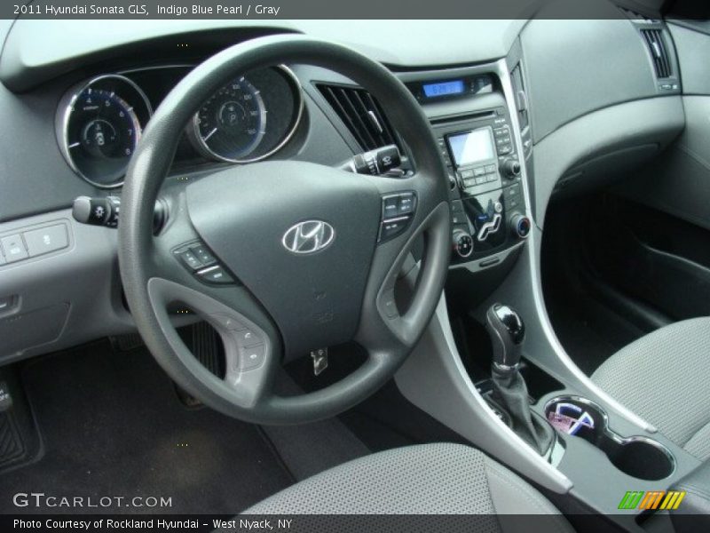 Indigo Blue Pearl / Gray 2011 Hyundai Sonata GLS