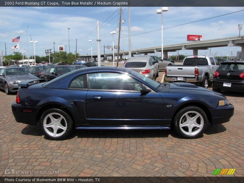 True Blue Metallic / Medium Graphite 2001 Ford Mustang GT Coupe