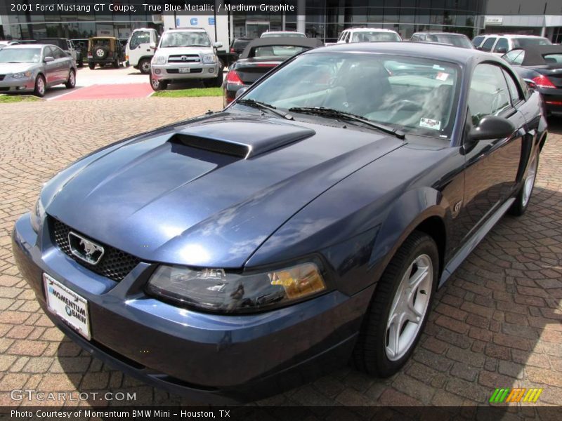 True Blue Metallic / Medium Graphite 2001 Ford Mustang GT Coupe