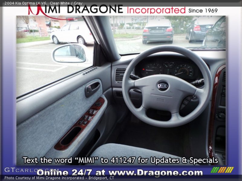 Clear White / Gray 2004 Kia Optima LX V6