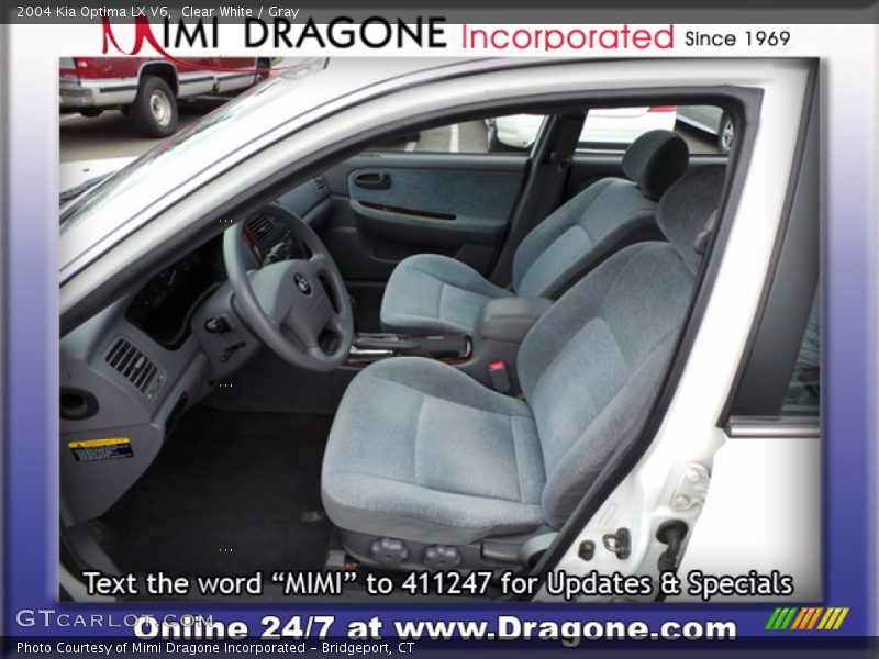 Clear White / Gray 2004 Kia Optima LX V6