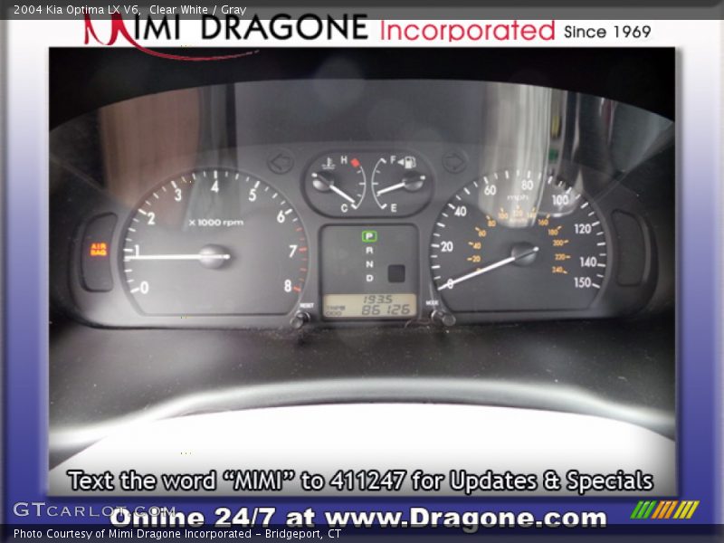Clear White / Gray 2004 Kia Optima LX V6