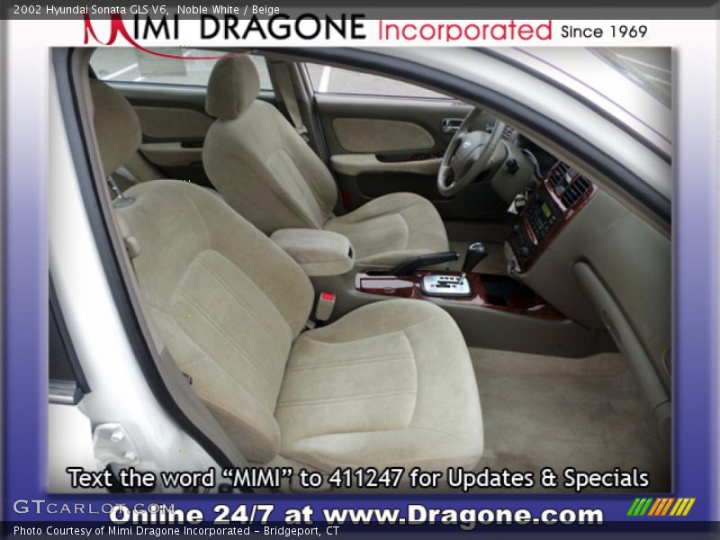 Noble White / Beige 2002 Hyundai Sonata GLS V6