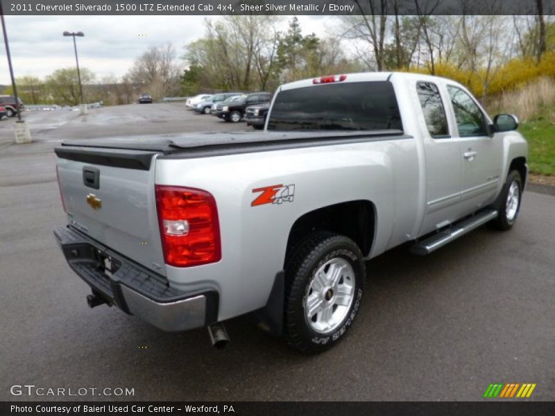 Sheer Silver Metallic / Ebony 2011 Chevrolet Silverado 1500 LTZ Extended Cab 4x4