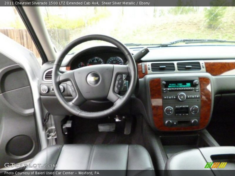 Sheer Silver Metallic / Ebony 2011 Chevrolet Silverado 1500 LTZ Extended Cab 4x4