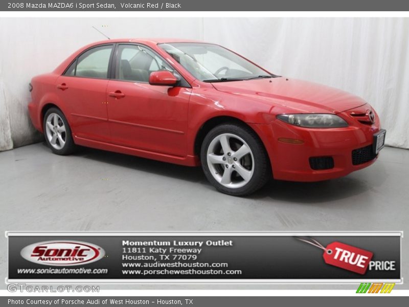 Volcanic Red / Black 2008 Mazda MAZDA6 i Sport Sedan