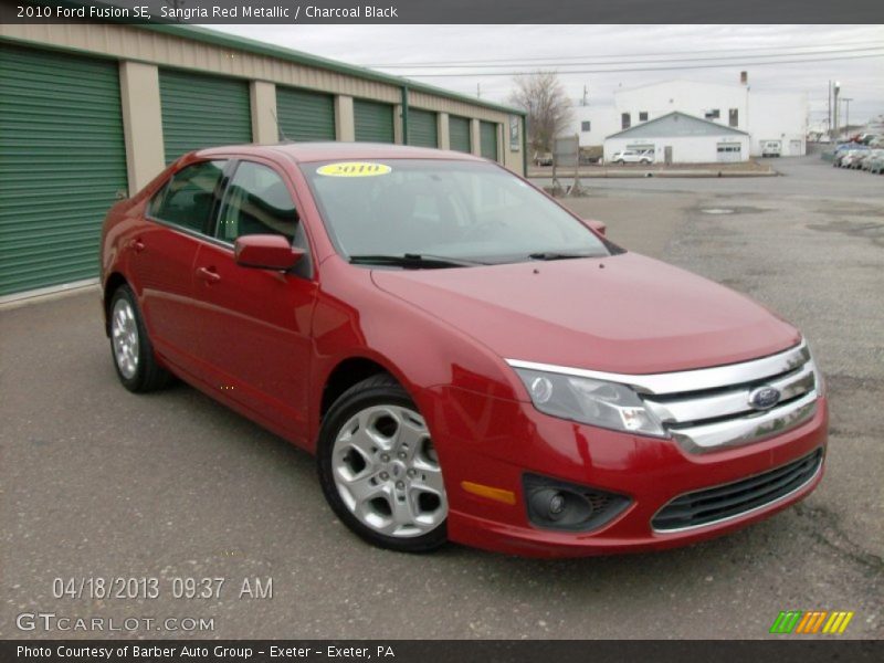 Sangria Red Metallic / Charcoal Black 2010 Ford Fusion SE