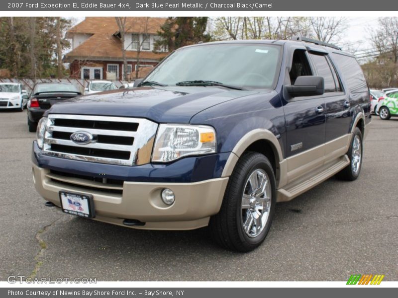 Dark Blue Pearl Metallic / Charcoal Black/Camel 2007 Ford Expedition EL Eddie Bauer 4x4