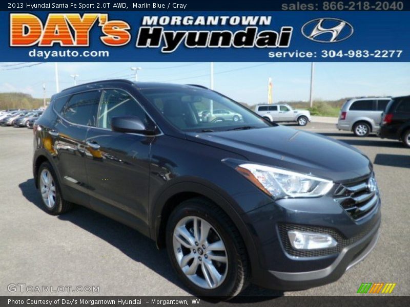Marlin Blue / Gray 2013 Hyundai Santa Fe Sport 2.0T AWD