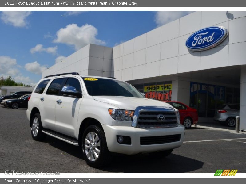 Blizzard White Pearl / Graphite Gray 2012 Toyota Sequoia Platinum 4WD