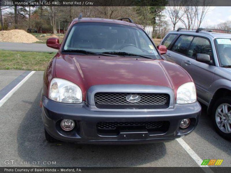 Merlot Red / Gray 2003 Hyundai Santa Fe GLS 4WD