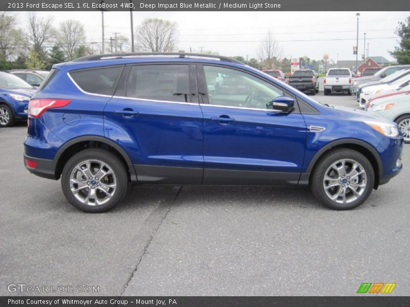 Deep Impact Blue Metallic / Medium Light Stone 2013 Ford Escape SEL 1.6L EcoBoost 4WD