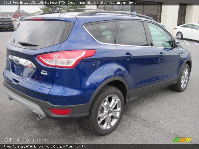 Deep Impact Blue Metallic / Medium Light Stone 2013 Ford Escape SEL 1.6L EcoBoost 4WD
