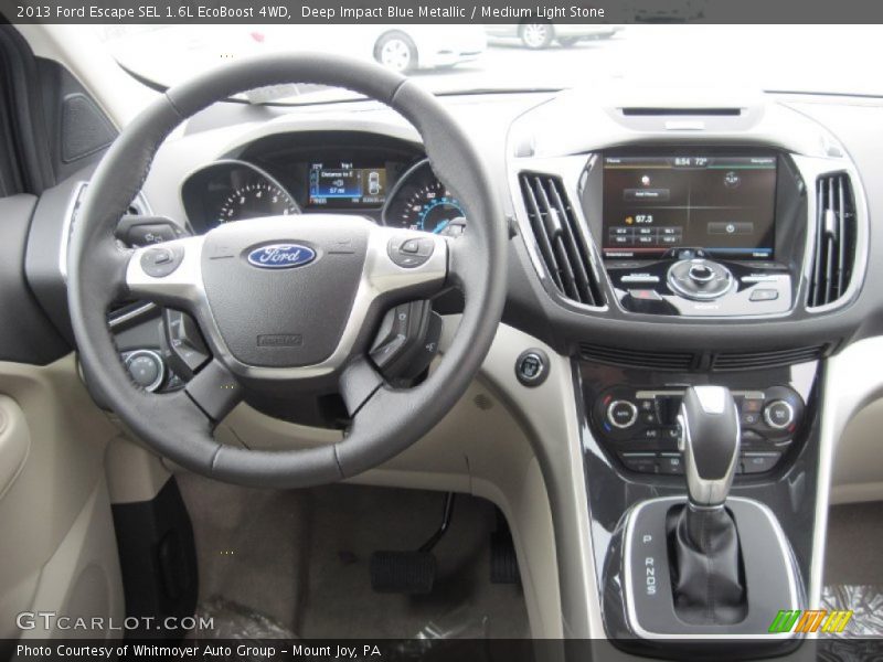 Deep Impact Blue Metallic / Medium Light Stone 2013 Ford Escape SEL 1.6L EcoBoost 4WD