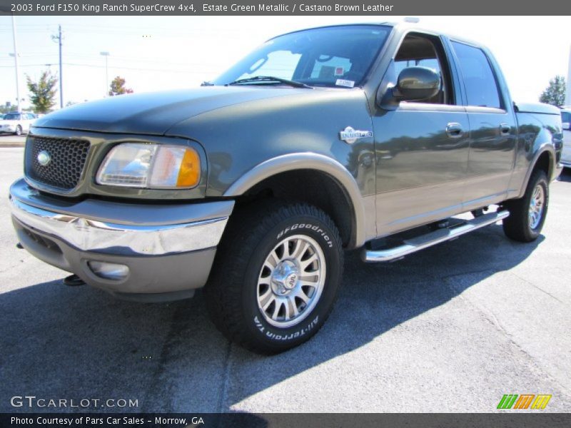 Estate Green Metallic / Castano Brown Leather 2003 Ford F150 King Ranch SuperCrew 4x4