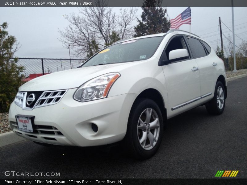 Pearl White / Black 2011 Nissan Rogue SV AWD