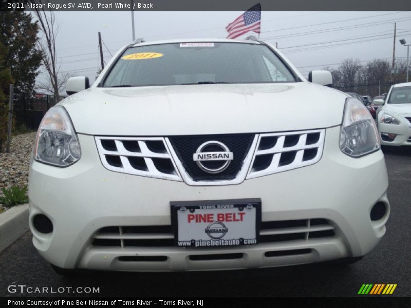 Pearl White / Black 2011 Nissan Rogue SV AWD