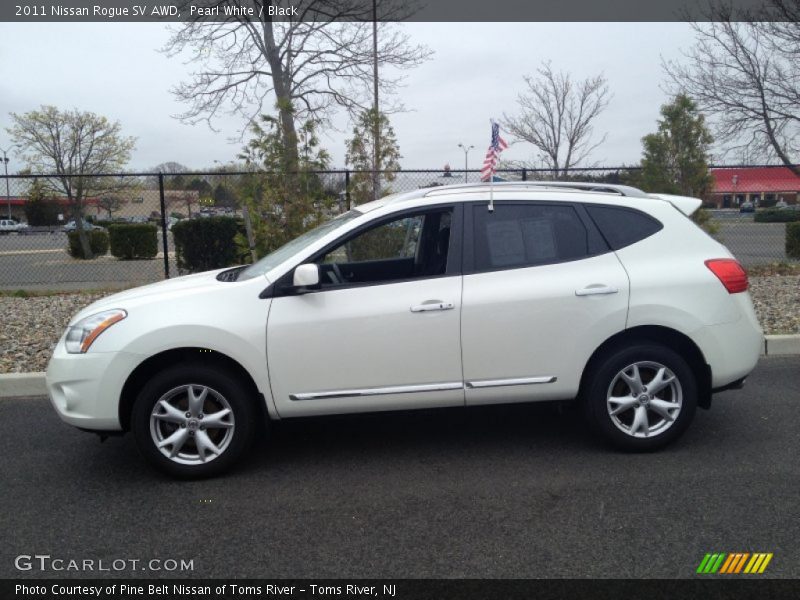 Pearl White / Black 2011 Nissan Rogue SV AWD