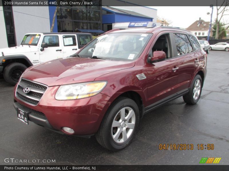 Dark Cherry / Black 2009 Hyundai Santa Fe SE 4WD