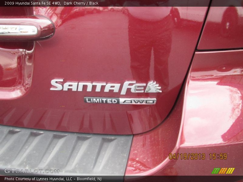 Dark Cherry / Black 2009 Hyundai Santa Fe SE 4WD