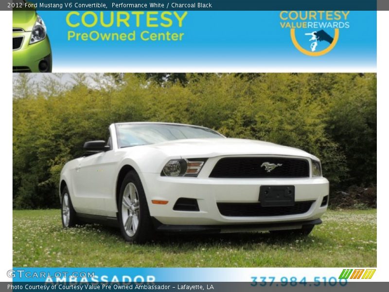Performance White / Charcoal Black 2012 Ford Mustang V6 Convertible