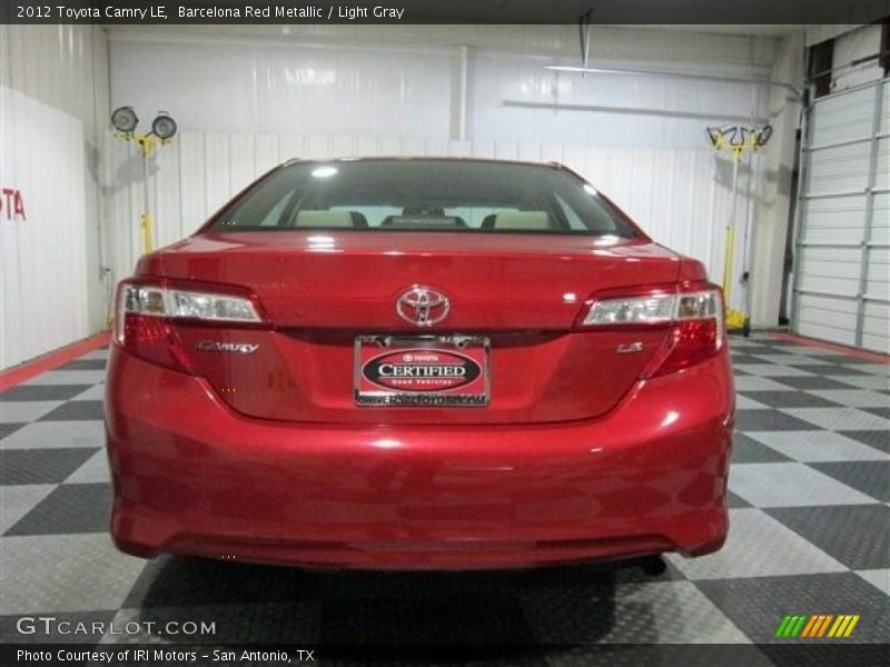 Barcelona Red Metallic / Light Gray 2012 Toyota Camry LE