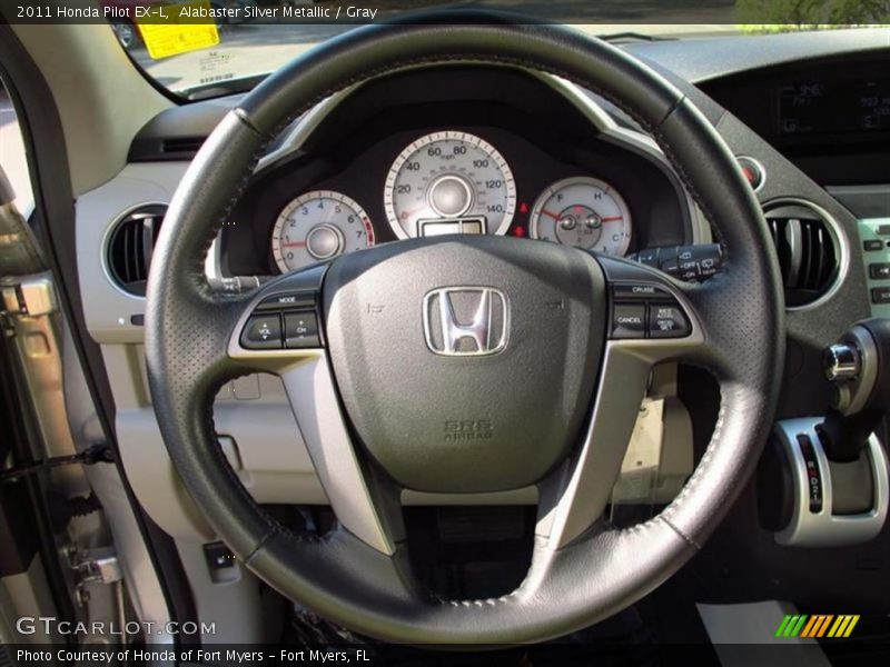 Alabaster Silver Metallic / Gray 2011 Honda Pilot EX-L