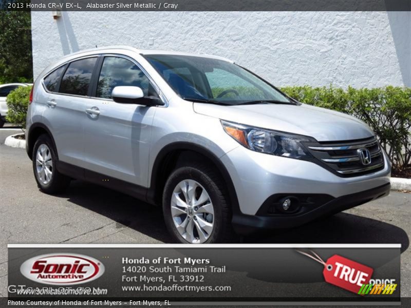 Alabaster Silver Metallic / Gray 2013 Honda CR-V EX-L