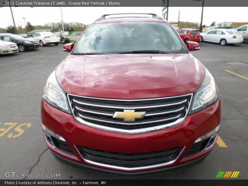 Crystal Red Tintcoat / Ebony 2013 Chevrolet Traverse LT AWD