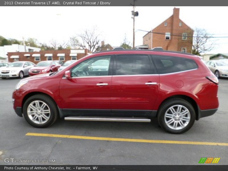 Crystal Red Tintcoat / Ebony 2013 Chevrolet Traverse LT AWD