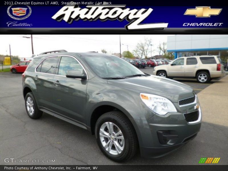 Steel Green Metallic / Jet Black 2013 Chevrolet Equinox LT AWD