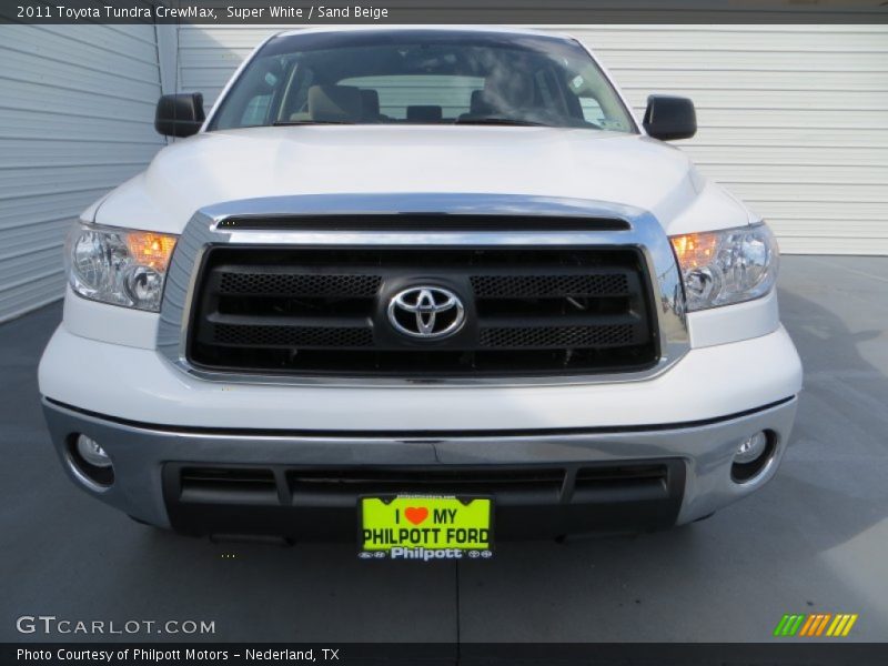 Super White / Sand Beige 2011 Toyota Tundra CrewMax