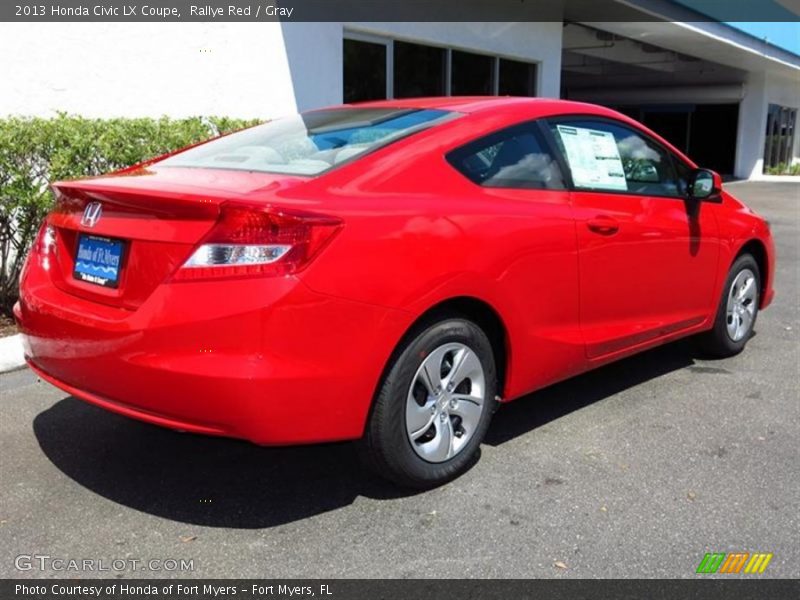 Rallye Red / Gray 2013 Honda Civic LX Coupe