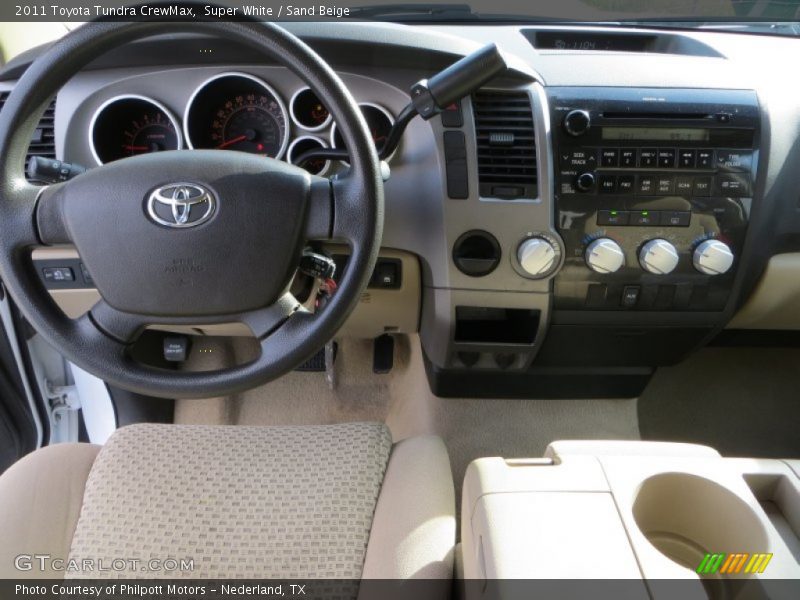 Super White / Sand Beige 2011 Toyota Tundra CrewMax
