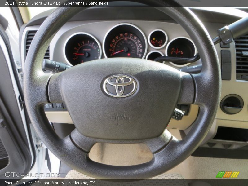 Super White / Sand Beige 2011 Toyota Tundra CrewMax
