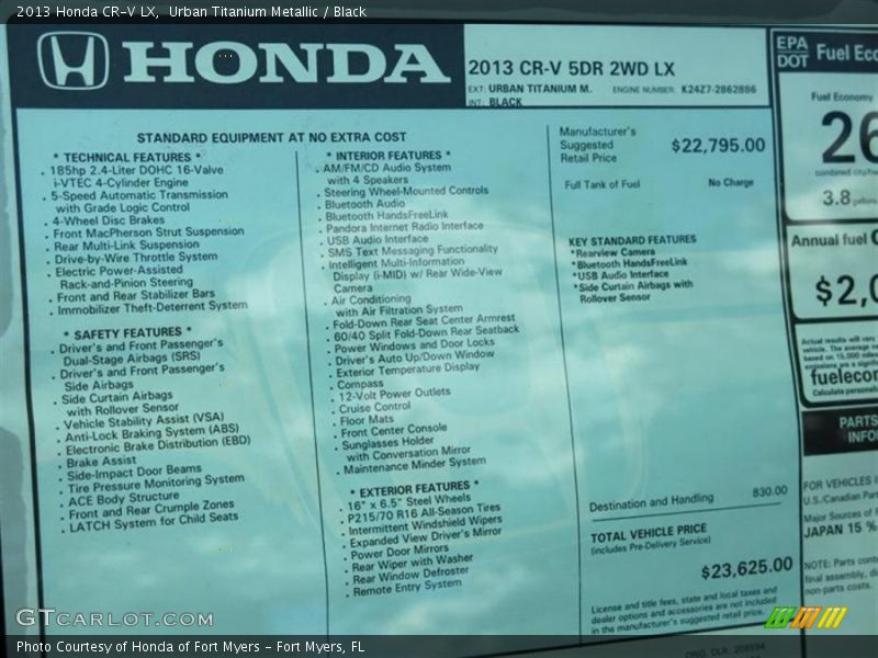 Urban Titanium Metallic / Black 2013 Honda CR-V LX