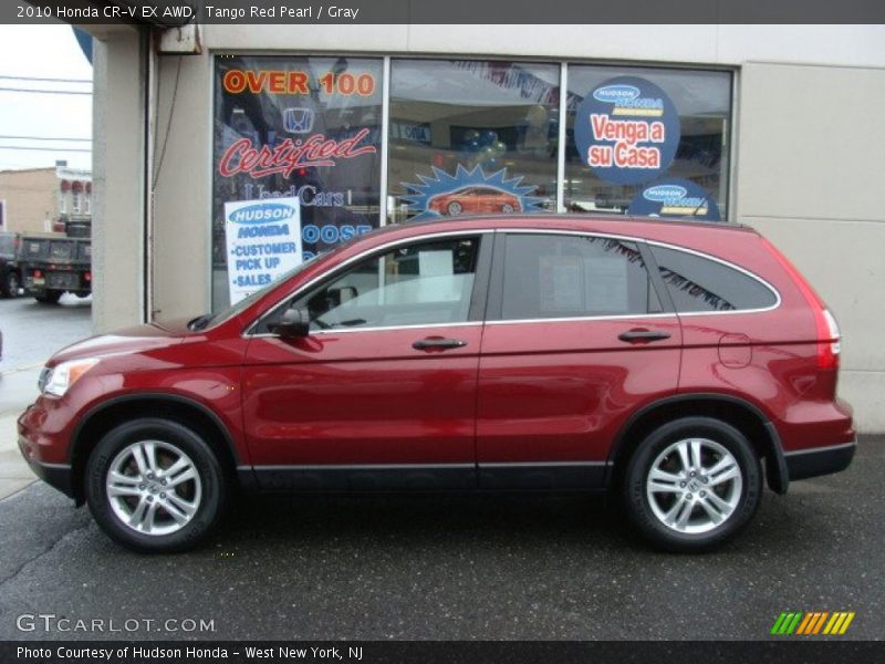 Tango Red Pearl / Gray 2010 Honda CR-V EX AWD