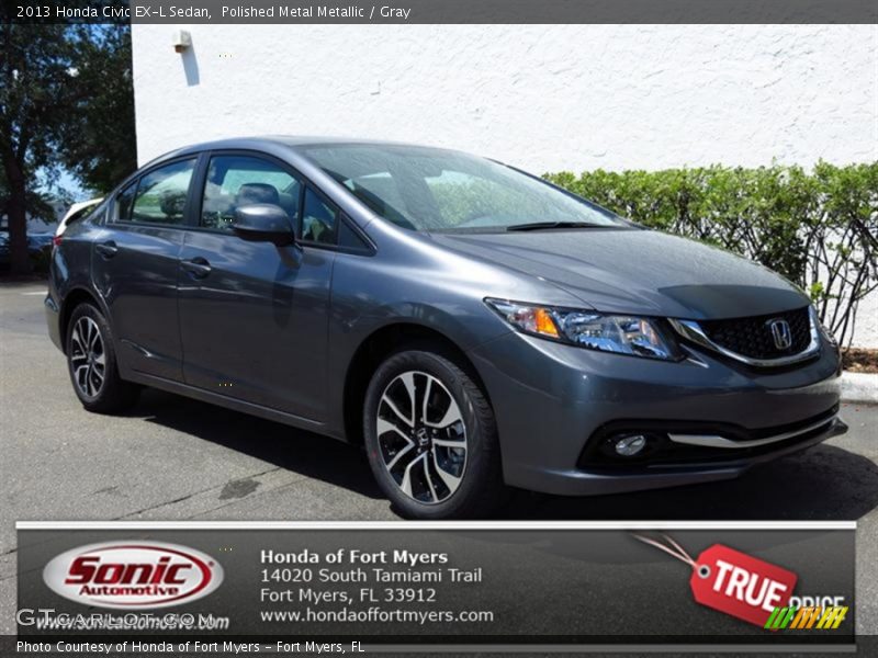 Polished Metal Metallic / Gray 2013 Honda Civic EX-L Sedan