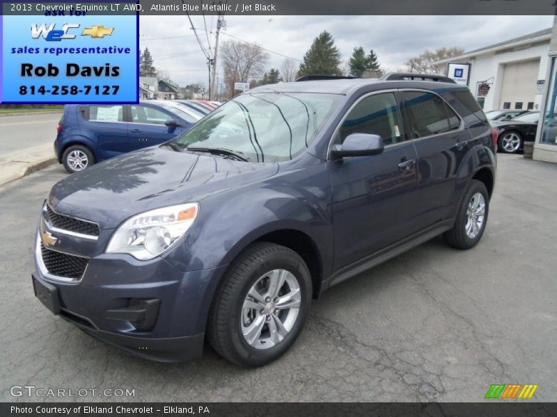 Atlantis Blue Metallic / Jet Black 2013 Chevrolet Equinox LT AWD